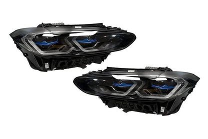 BMW 3/4 Series G80 M3 G82 M4 modern LED headlights by K2 Industries, showcasing sleek design and bright illumination.