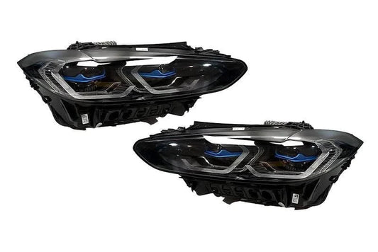 BMW 3/4 Series G80 M3 G82 M4 modern LED headlights by K2 Industries, showcasing sleek design and bright illumination.