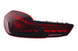 BMW 6 Series F12 F13 F06 smoke and red GTS OLED style tail lights by K2 Industries, showcasing sleek LED design and vibrant color.