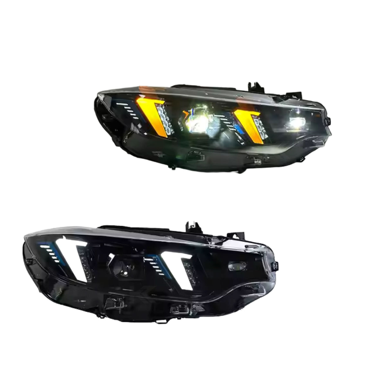 BMW 4 Series F32 F36 F8 Snake Eyes LED headlights by K2 Industries, showing the sleek headlight assembly with LED accents.