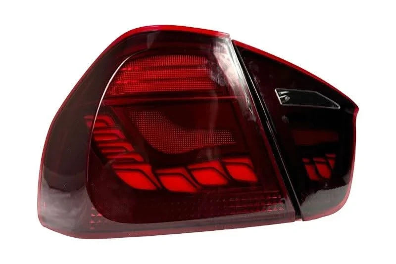 BMW 3 Series E90 M3 GTS OLED tail lights by K2 Industries, showing sleek LED lighting design for 2006-2011 models.
