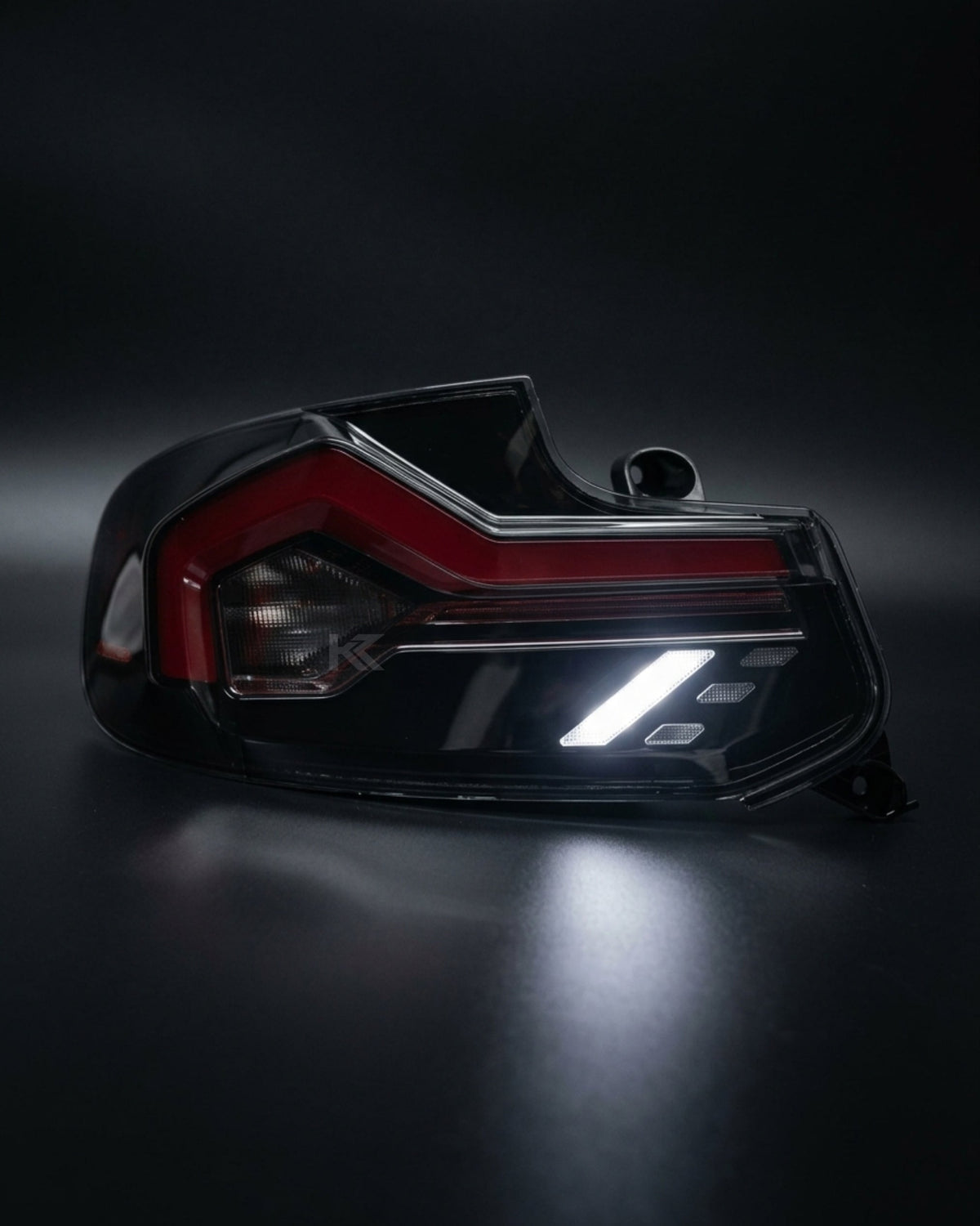 K2 Industries smoked LED tail lights for BMW 2-Series F22 F23 M2 F87 220i 225i F44, showing sleek, smoked lens design.
