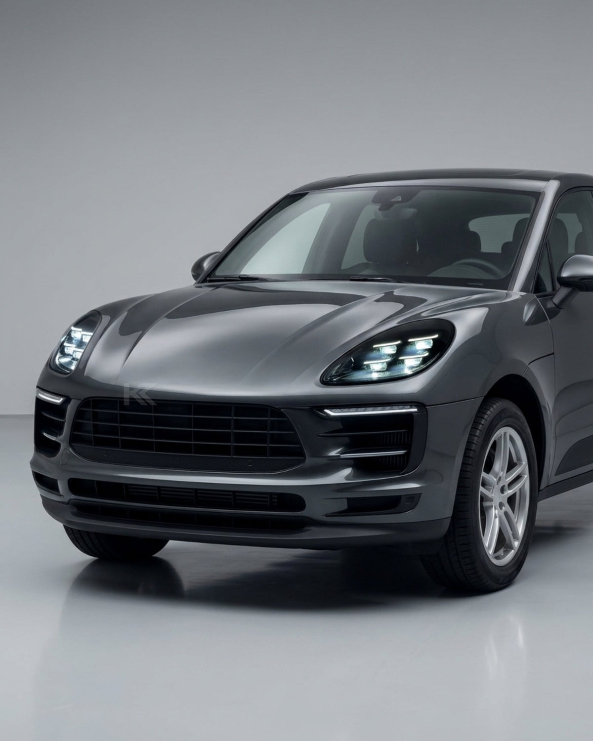 K2 Industries LED headlight assembly for Porsche Macan 95B, 2014-2020, with daytime running lights, upgrade to 95B.3 style.