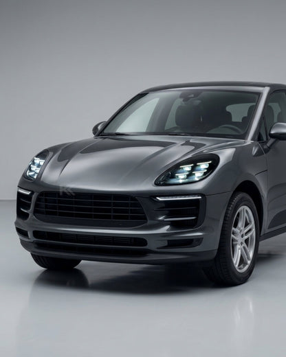 K2 Industries LED headlight assembly for Porsche Macan 95B, 2014-2020, with daytime running lights, upgrade to 95B.3 style.