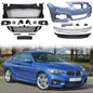 BMW F22 F23 M Sport style front bumper cover with fog lights, made by K2 Industries, showing the sleek bumper design.