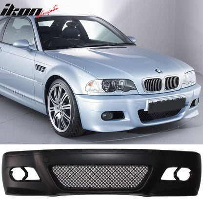 K2 Industries BMW E46 M3 front bumper with fog light cover and fog lamp for 1999-2006 2-door BMW E46 M3 coupe.