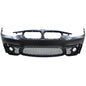 BMW F30 3 Series M3 front bumper with fog cover by K2 Industries, compatible with 2012-2018 models, showing bumper and fog cover details.