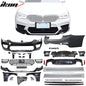 BMW G30 M5 style front and rear bumpers, side skirts, and fenders by K2 Industries, in a sleek black finish.