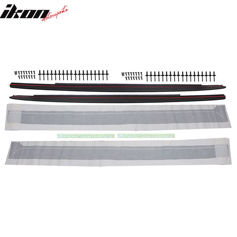 BMW G30 M5 style front and rear bumpers with side skirts by K2 Industries, made of durable PP, shown on a vehicle.