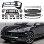 K2 Industries front bumper for 2014-2018 Porsche Macan Turbo, PP material, shown in the image with detailed bumper design.