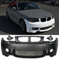 K2 Industries BMW 1 Series E82 1M front bumper with fog lights, no PDC, black plastic, for models 2007-2013, sleek design