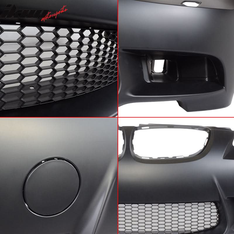 2007-2010 BMW E92 E93 M3 style front bumper with air duct and H front lip by K2 Industries, showing the sleek automotive design.