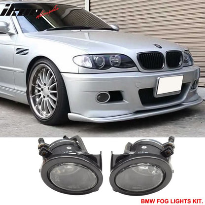 K2 Industries front bumper with fog light cover and fog lamp for 1999-2006 BMW E46 2-door M3 model, showing the bumper and integrated lights.
