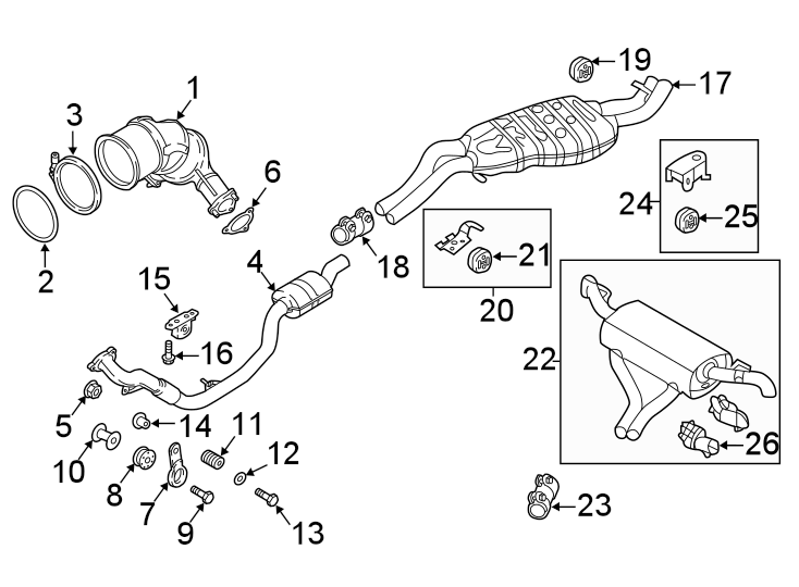 Bayern Automotive catalytic converter for 3.0L turbo EA839 Audi SQ5, 2018–2025, part 80A254252L