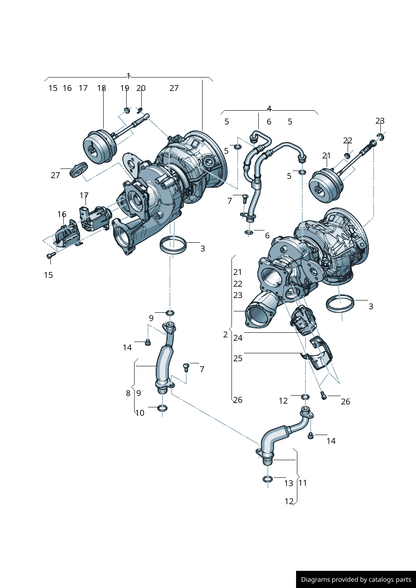 DAS MOTOR HAUS 0P2145653F RIGHT TURBOCHARGER 4.0L EA825 V8 AUDI 2019-2026 (Copy)
