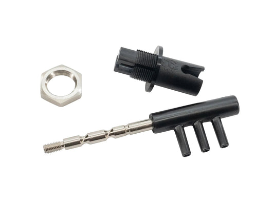 GoWesty OEM-style vacuum switch for engine decoupler and locker, shown assembled with connectors and mounting components.