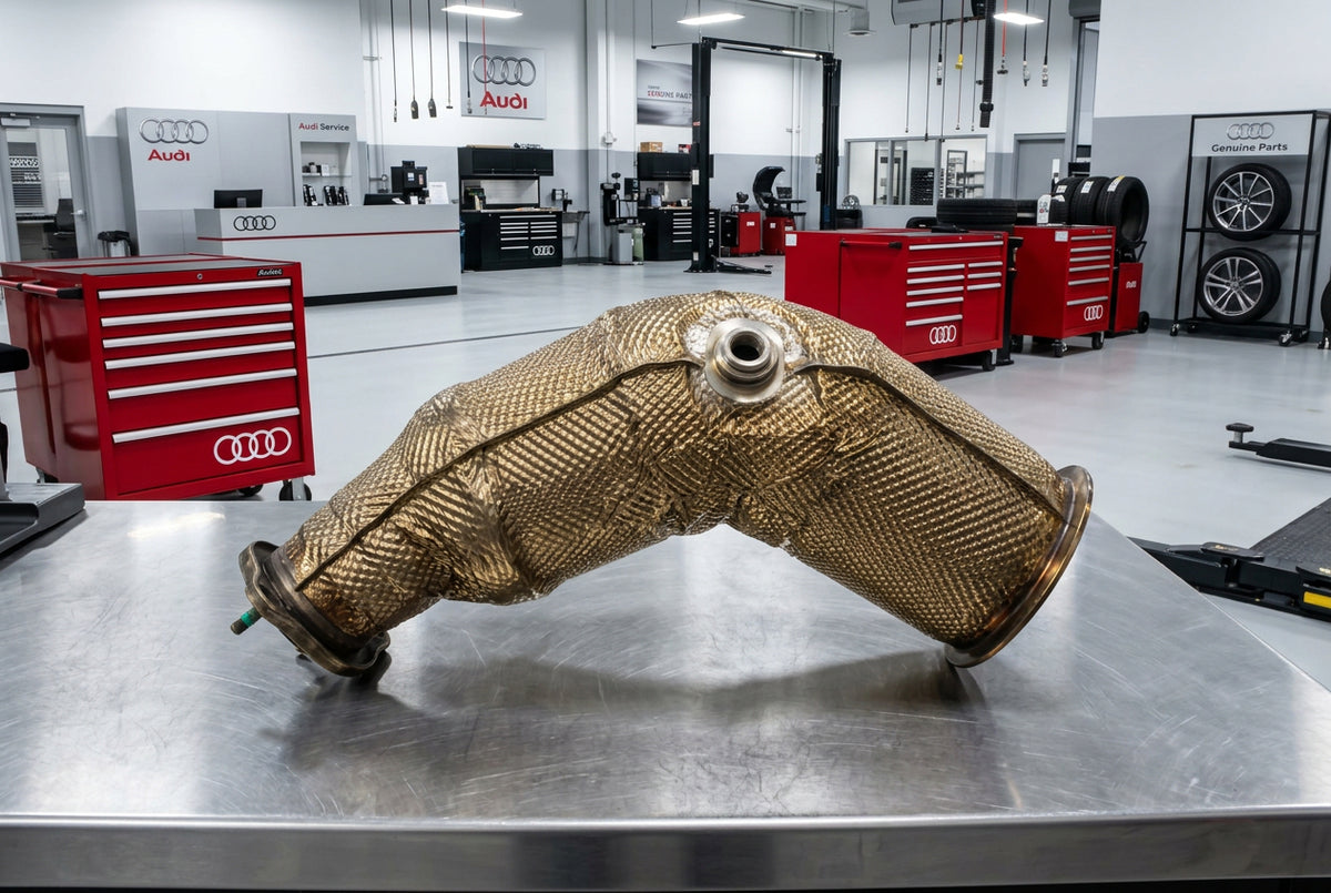 Bayern Automotive catalytic converter for Audi RS5 EA839 2.9L, 2018-2025, left side