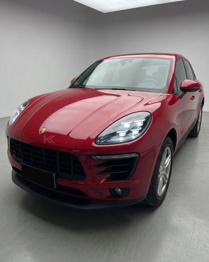 K2 Industries Porsche Macan 95B LED headlight assembly with daytime running lights, 2014-2020, upgrade to 95B.3 style.