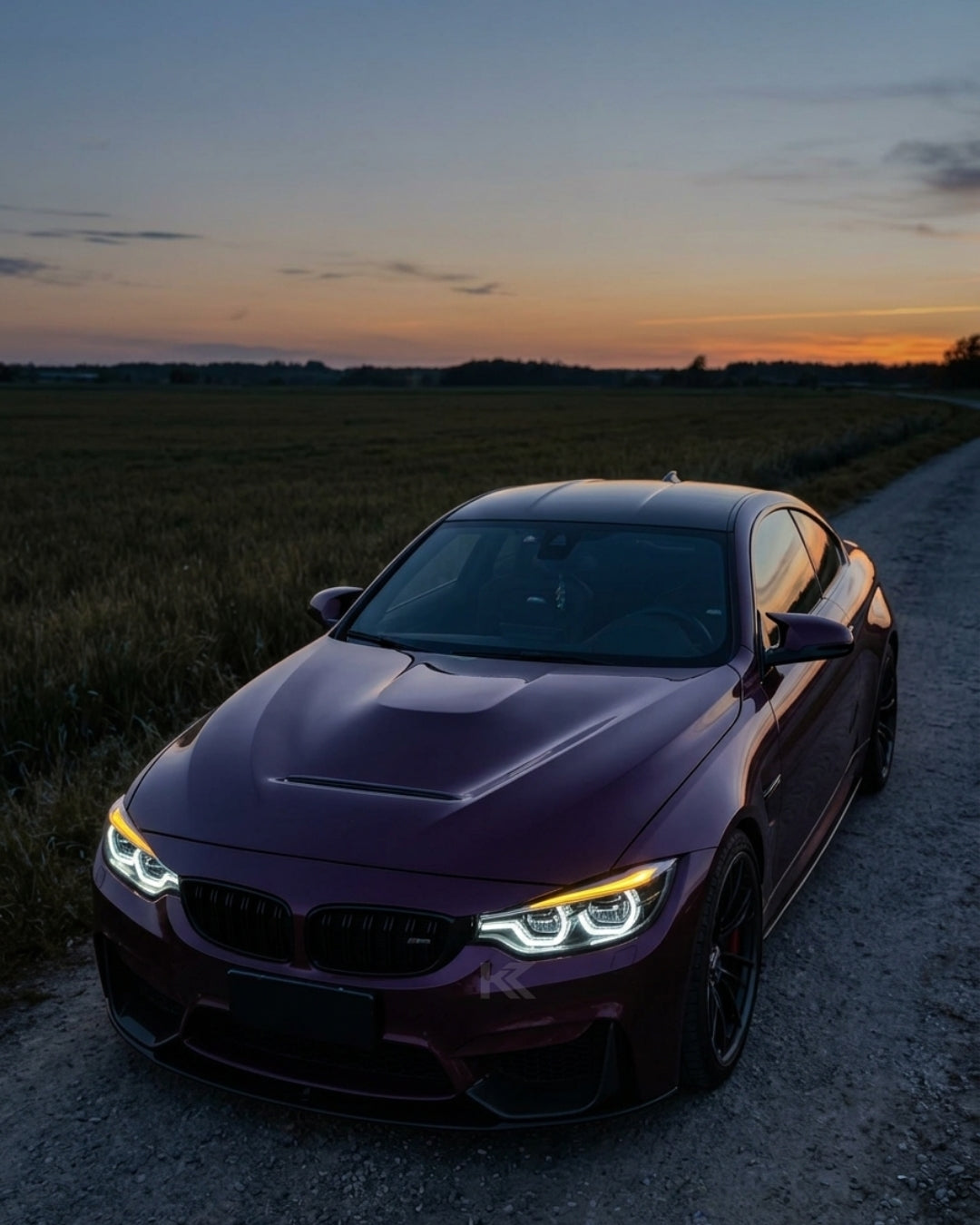 BMW 3 Series F30 LED headlight assembly by K2 Industries with triple-color DRL, high and low beams, for 2012-2018 models.