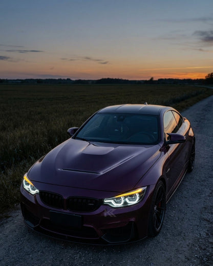 BMW 3 Series F30 LED headlight assembly by K2 Industries with triple-color DRL, high and low beams, for 2012-2018 models.