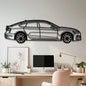 Audi RS5 Metal Car Wall Art with Rotating Wheels - Performance Sportback Silhouette Decor - Interactive Automotive Wall Art - KAFMEKA097