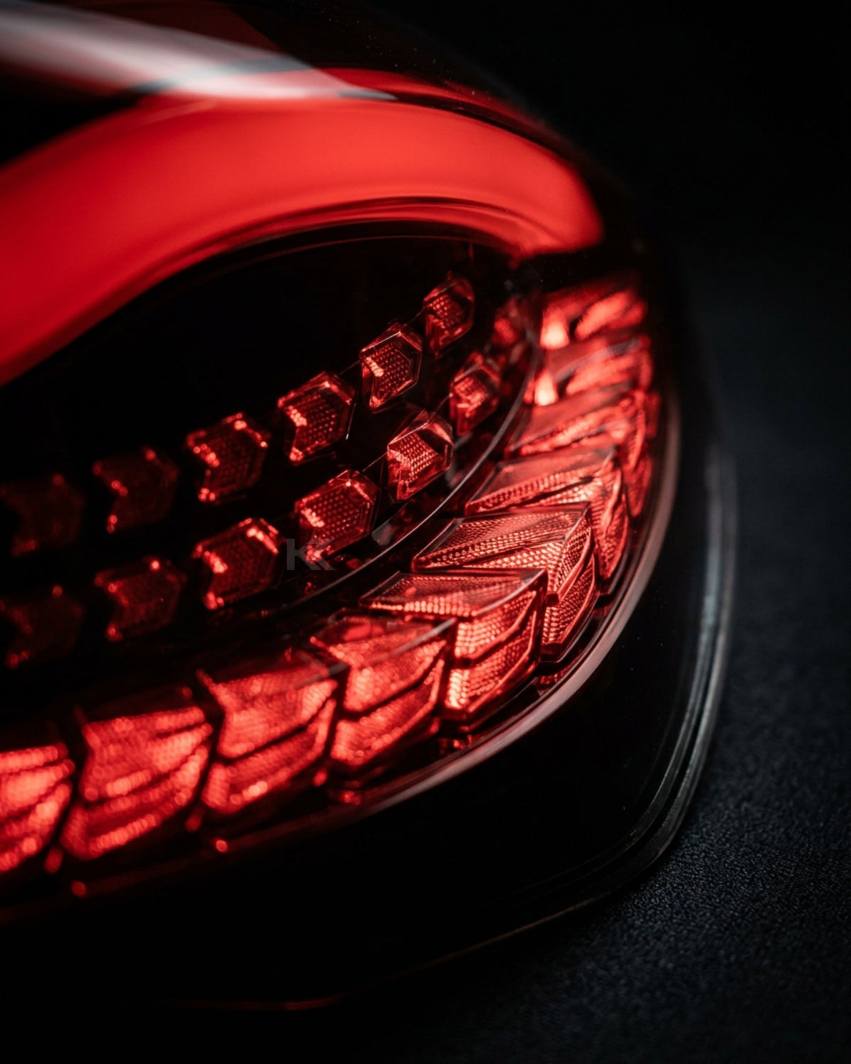 BMW X1 GTS Dragon Scale LED tail lights by K2 Industries, featuring intricate dragon scale design for 2016-2021 model.