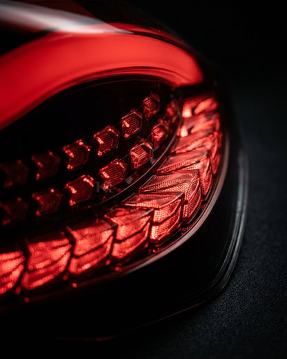 BMW X1 GTS Dragon Scale LED tail lights by K2 Industries, featuring intricate dragon scale design for 2016-2021 model.