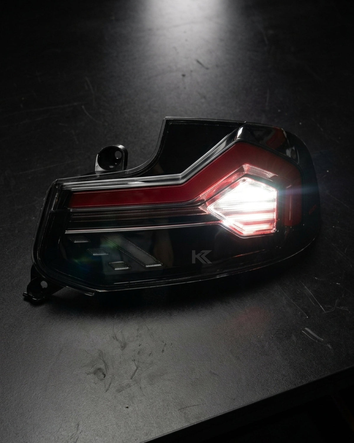 K2 Industries smoked LED tail lights for BMW 2-Series F22 F23 M2 F87 220i 225i F44, showing the sleek, smoked design.