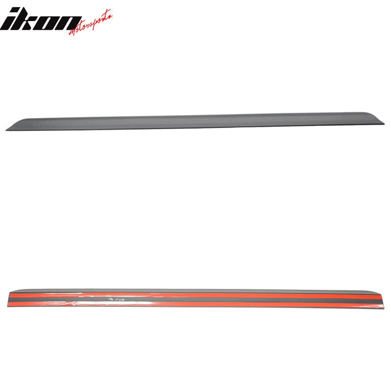 Unpainted black roof spoiler for BMW E90 3-Series (2006-2011) by K2 Industries, designed for sporty aerodynamic enhancement.