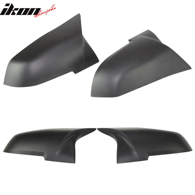 BMW F31 2013-2018 M Sports matte black door mirror cover by K2 Industries, showing sleek exterior with smooth finish.