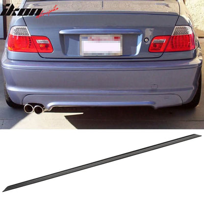 Black PV style trunk spoiler for BMW E90 sedan, 2006-2011, by K2 Industries, enhancing aerodynamics and sporty look.