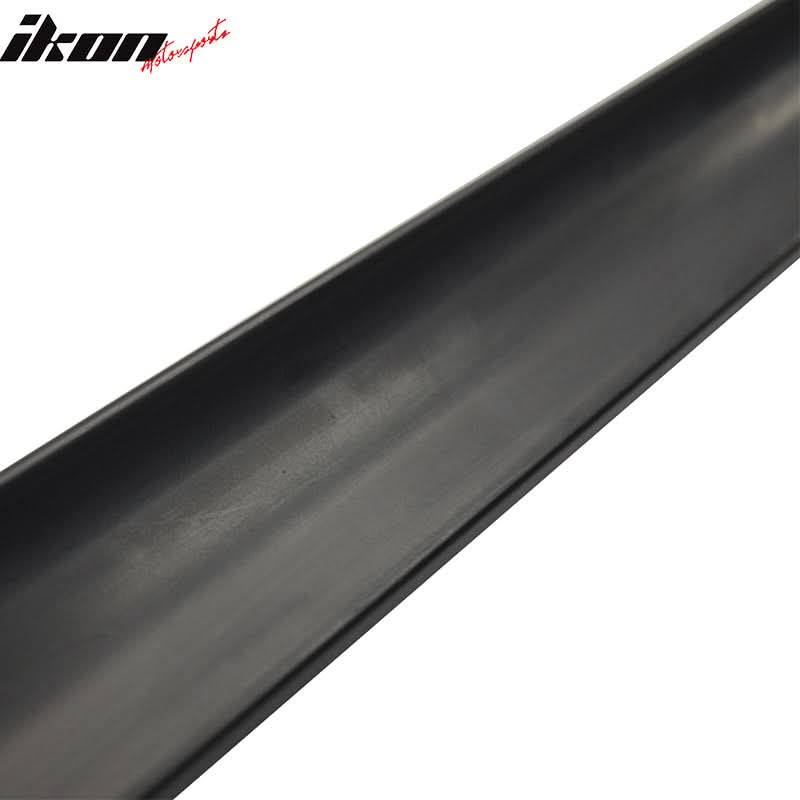 Black PV style trunk spoiler for BMW E90 sedan, 2006-2011, by K2 Industries, enhancing sporty look and aerodynamics.