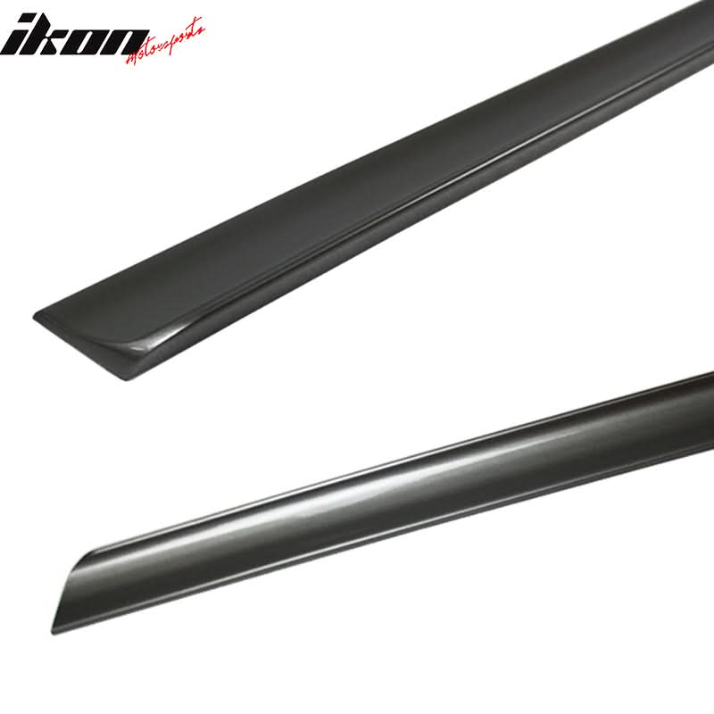 BMW 2D E46 trunk spoiler by K2 Industries, 1999-2005 model, black PUF material, aerodynamic design for sporty look.