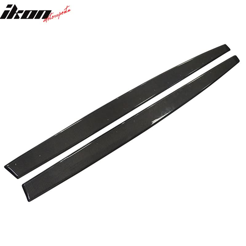 BMW 4 Series F82 F83 M4 carbon fiber side skirt by K2 Industries, showing sleek black finish and aerodynamic design.