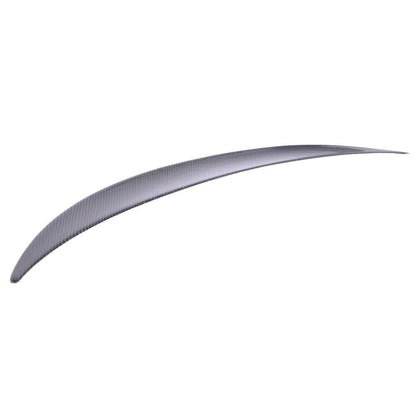 Black carbon fiber trunk spoiler for BMW E71 X6 SUV 2008-2014 by K2 Industries, enhances sporty appearance and aerodynamics.