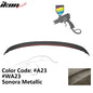 BMW E90 3 Series sedan rear trunk spoiler in ABS by K2 Industries, designed for 2006-2011 models, enhances aerodynamics and style.