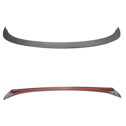BMW E90 3 Series sedan rear trunk spoiler by K2 Industries, ABS material, designed for 2006-2011 models, with sleek aerodynamic style.