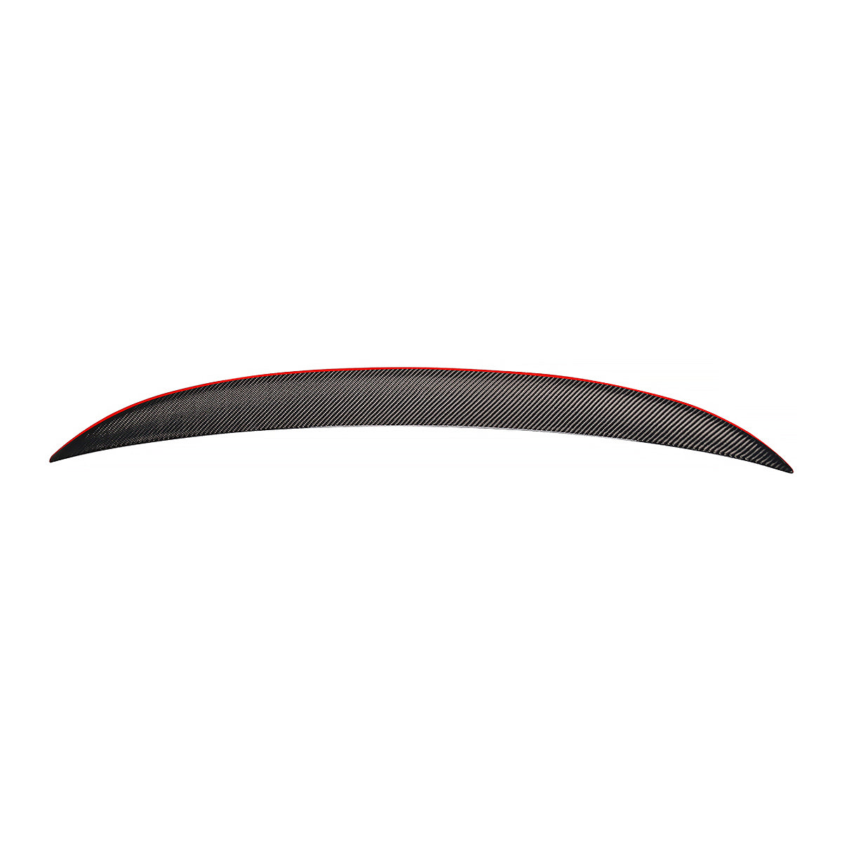 BMW 3 Series E92 coupe trunk spoiler by K2 Industries, red line P style spoiler for 2007-2013 models, mounted on car trunk lid