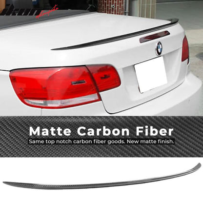 BMW 3 Series E93 convertible M3 sport carbon trunk spoiler by K2 Industries, designed for sporty aerodynamic enhancement.