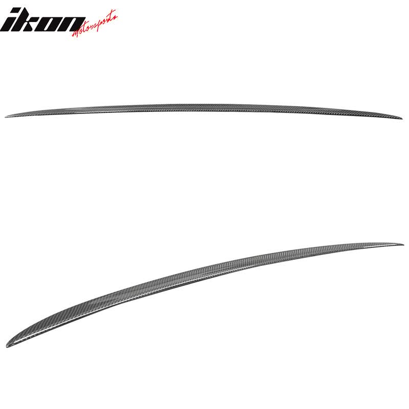 BMW 3 Series E93 convertible M3 Sport carbon trunk spoiler by K2 Industries, shown on a sleek black car.