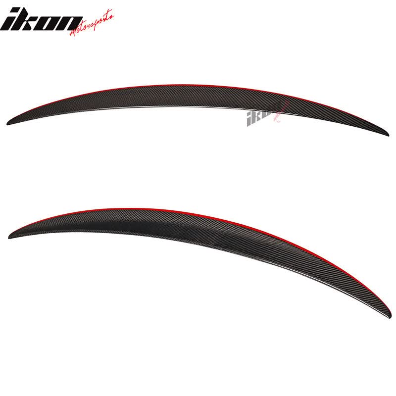 Red Line carbon fiber trunk spoiler for BMW E93 3 Series Convertible 2007-2013 by K2 Industries, mounted on the car's rear.