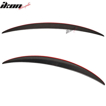 Red Line carbon fiber trunk spoiler for BMW E93 3 Series Convertible 2007-2013 by K2 Industries, mounted on the car's rear.