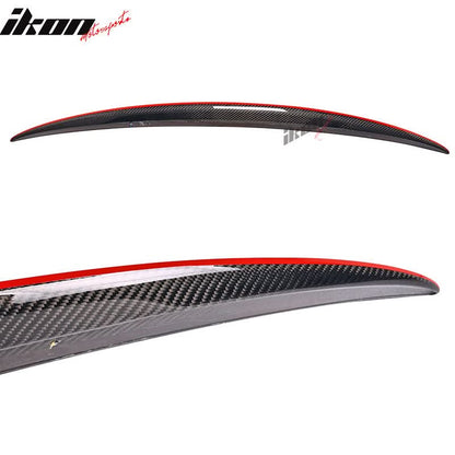 Red Line CF trunk spoiler for BMW E93 3 Series Convertible 2007-2013 by K2 Industries, mounted on car's rear.