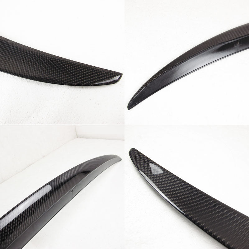 BMW E93 3 Series Convertible P Style Carbon fiber trunk spoiler by K2 Industries, showing sleek aerodynamic design.