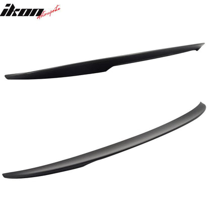 Unpainted black ABS BMW F22 trunk spoiler wing with high kick P style, designed for 2014-2021 BMW F22 models by K2 Industries.