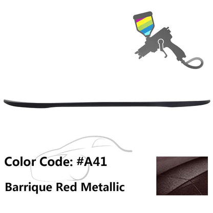 BMW E90 3 Series sedan trunk spoiler by K2 Industries, made of ABS, adds sporty aerodynamic look to 2006-2011 models.