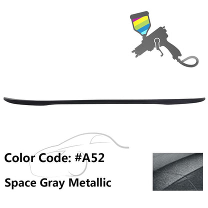 BMW E90 3 Series sedan trunk spoiler by K2 Industries, ABS material, performance style, enhances sporty look and aerodynamics.