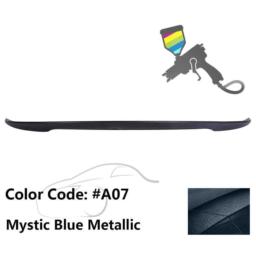 BMW E90 3 Series sedan trunk spoiler by K2 Industries, ABS material, black finish, designed for 2006-2011 models.