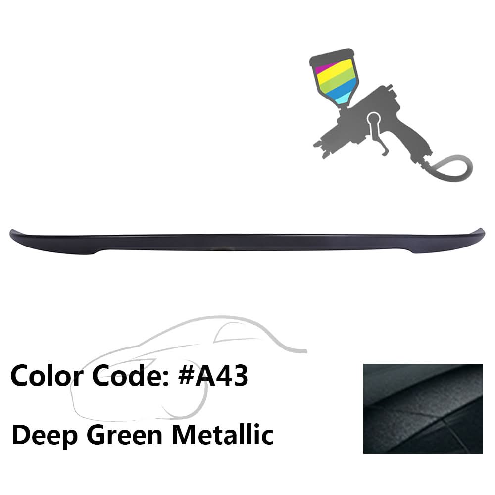 BMW E90 3 Series sedan trunk spoiler by K2 Industries, ABS performance style for 2006-2011 models, shown from rear angle.