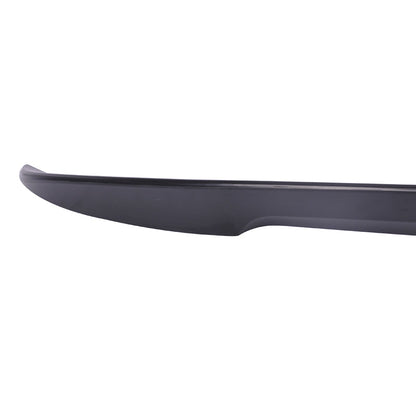 BMW E90 3 Series sedan trunk spoiler by K2 Industries, performance 2 style ABS spoiler for 2006-2011 models, shown on vehicle.
